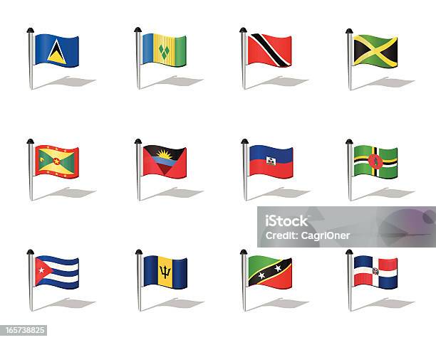 Monde Drapeaux Des Caraïbes Vecteurs libres de droits et plus d'images vectorielles de Barbade - Barbade, Jamaïque, Amérique latine