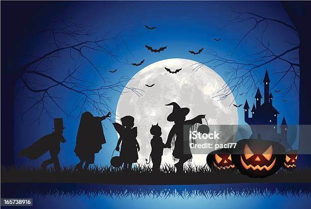 Halloween Children Trick Or Treat Stock Illustration - Download Image Now - Halloween, Trick Or Treat, Child
