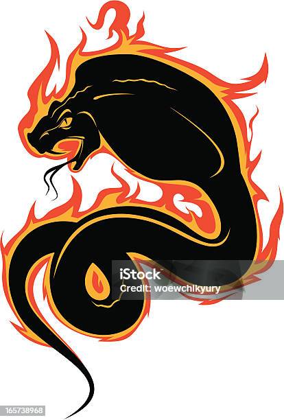 Flammende Cobra Stock Vektor Art und mehr Bilder von Kobra - Kobra, Schlange - Kriechtier, Vektor