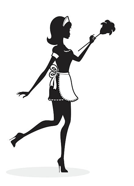 ilustraciones, imágenes clip art, dibujos animados e iconos de stock de de criada francesa - maid french maid outfit sensuality duster