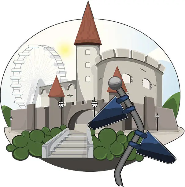 Vector illustration of Old City Castle.