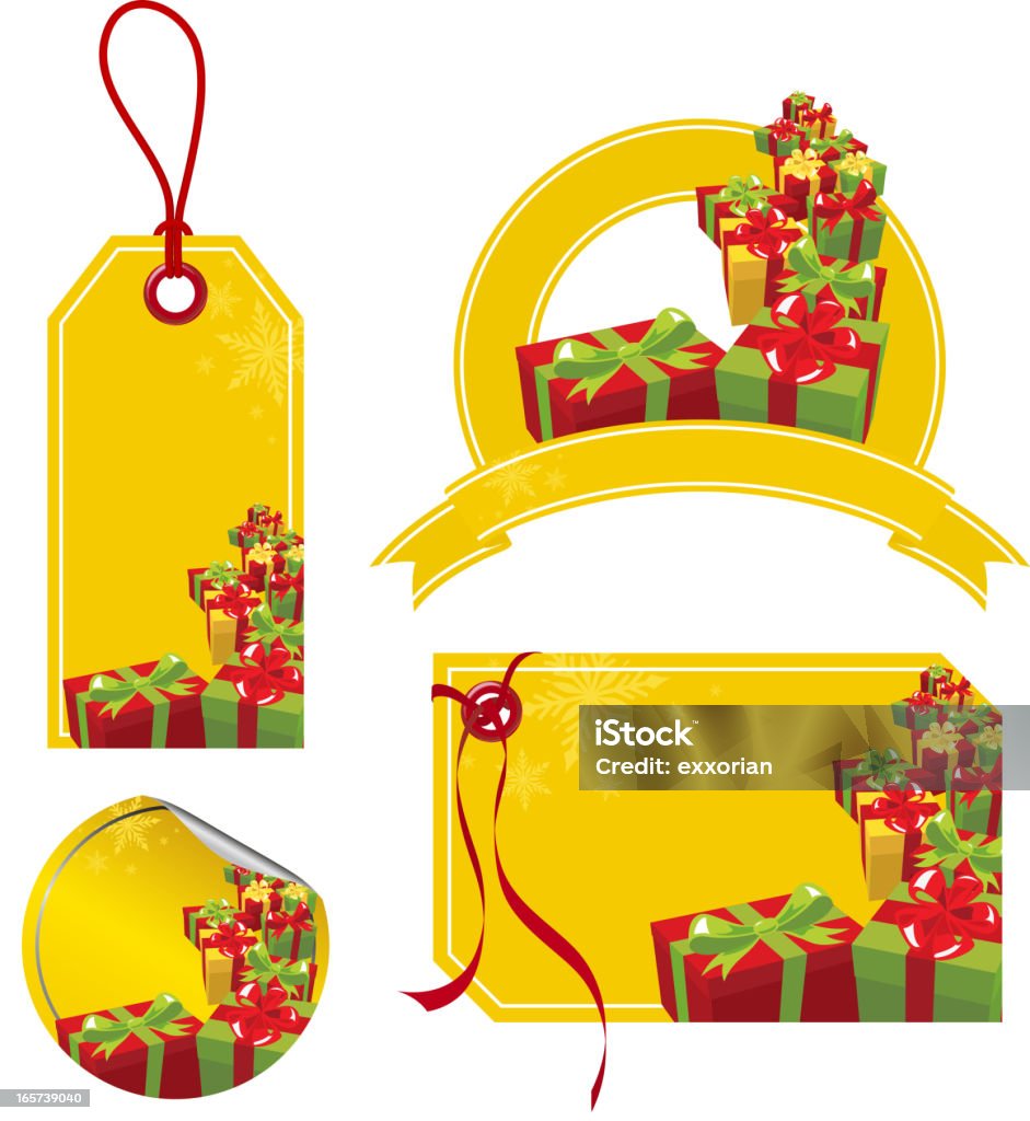 Christmas Present Price Tag Price tag, label, gift tag, badge and symbol Hanging stock vector