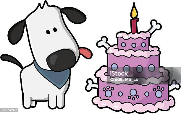 Geburtstag Kuchen Mit Hund Welpen Stock Vektor Art und mehr Bilder von Hund - Hund, Geburtstag, Keks