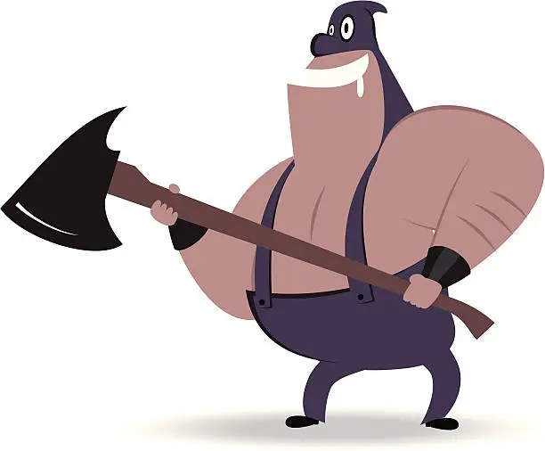 Vector illustration of Executioner with Axe