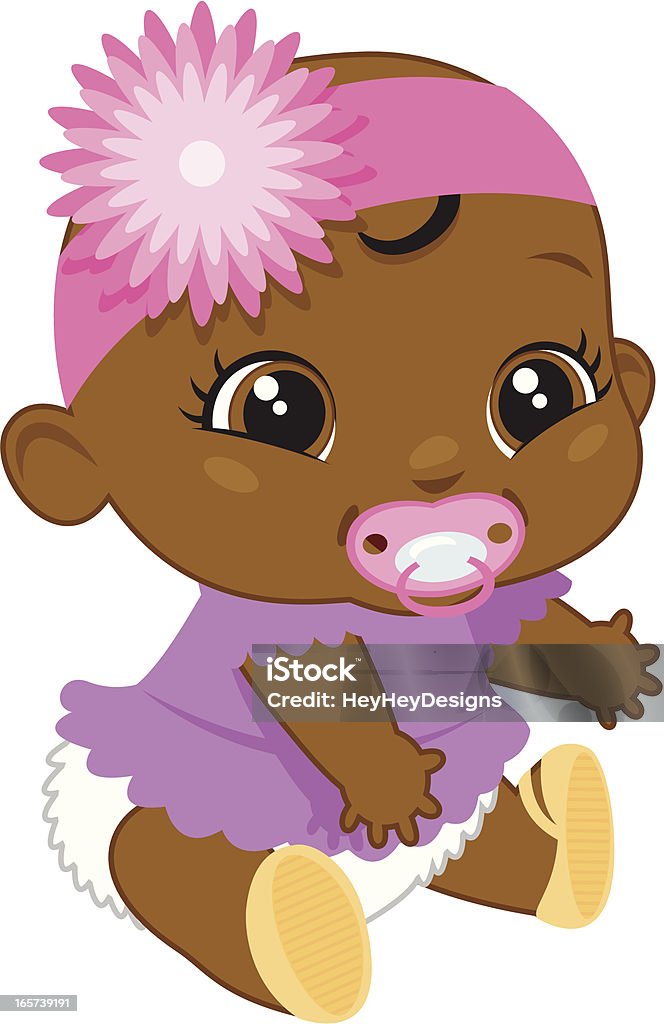 Niña bebé encantadores negro - arte vectorial de Afrodescendiente libre de derechos