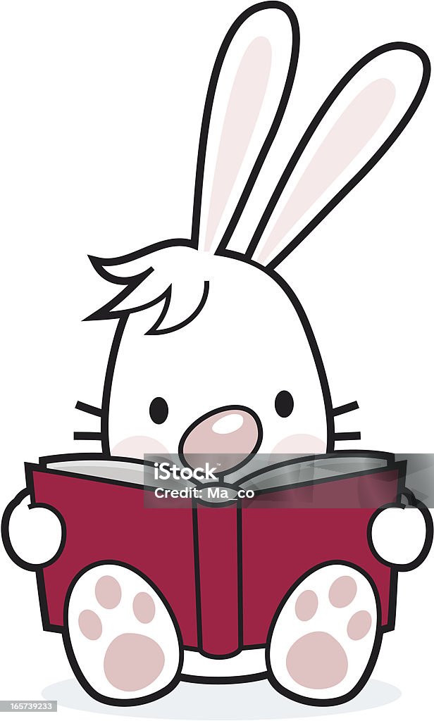 Comic/reading Kaninchen mit buchen - Lizenzfrei Lesen Vektorgrafik