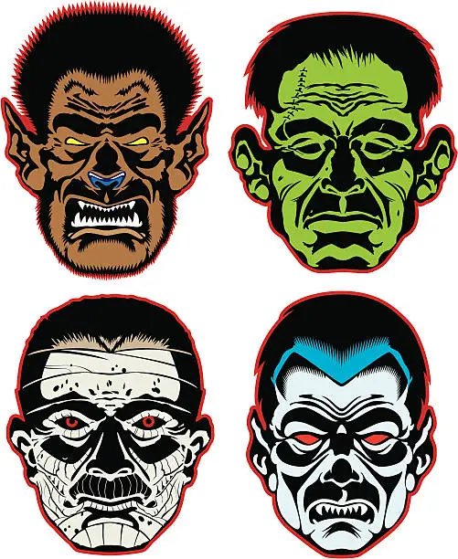 Vector illustration of Classic Monsters