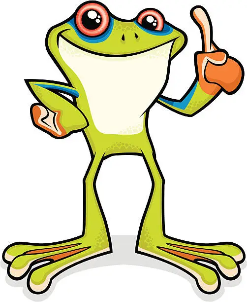 Vector illustration of Tree Frog Making a Point