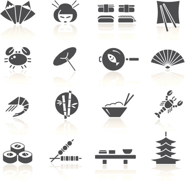 일본 음식 & 문화 - asian ethnicity japan asia restaurant stock illustrations