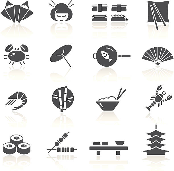 Japanese Food & Culture  folding fan stock illustrations