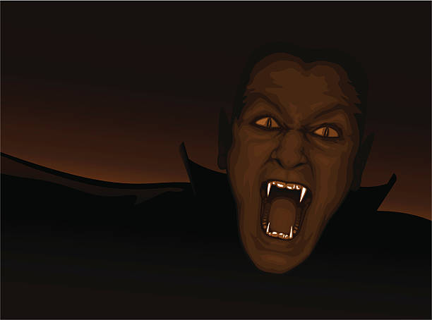 Vampire face Count Dracula baring his fangs count dracula stock illustrations