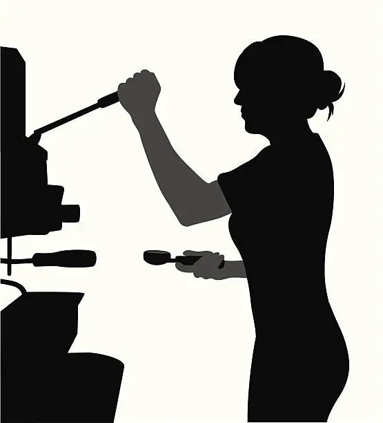 Vector illustration of Coffee Press Vector Silhouette