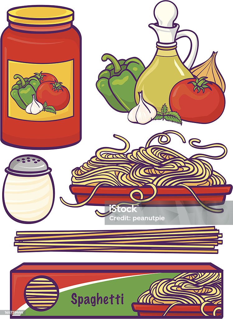 Spaghetti de - arte vectorial de Pasta libre de derechos