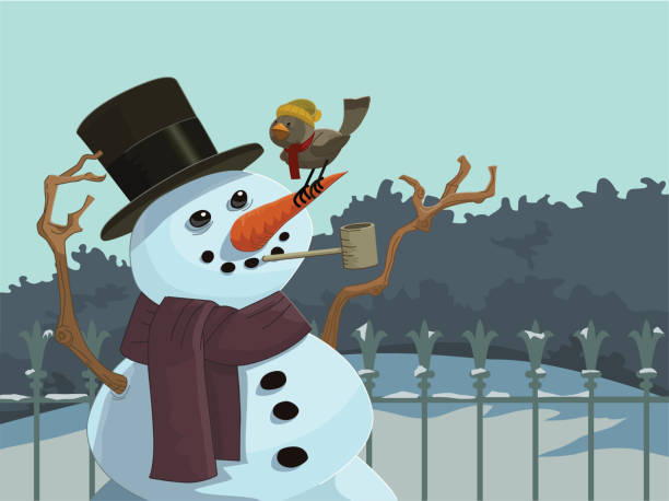 snowman vector art illustration