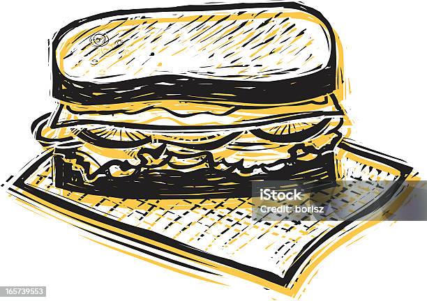 Ilustración de Deliciosos Sándwiches y más Vectores Libres de Derechos de Bocadillo - Bocadillo, Ilustración, Grabado en madera