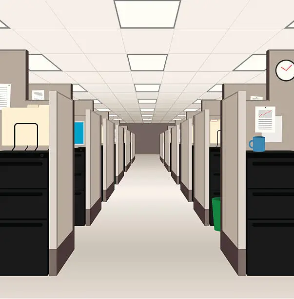 Vector illustration of Office Cubicles