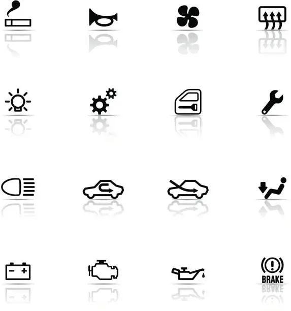 Vector illustration of Icon Set, car symbols