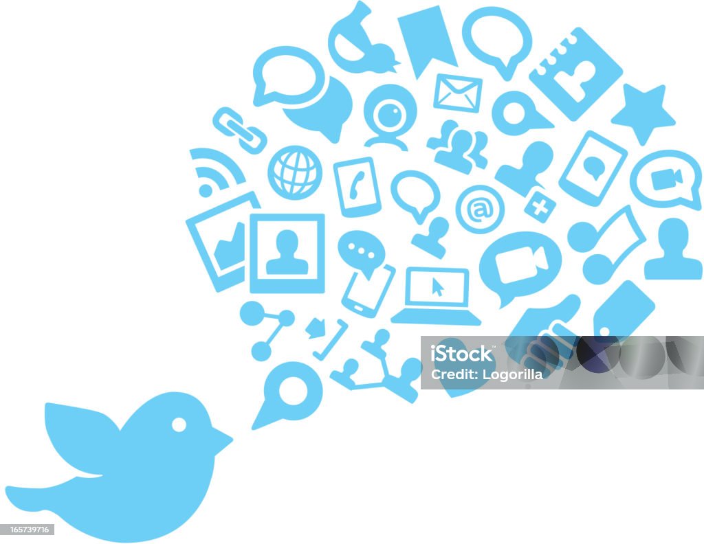 The Twitter bird icon and social media graphics Vector concept for social media. Includes a transparent PNG. Icon stock vector