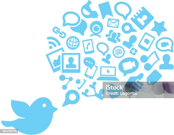 The Twitter Bird Icon And Social Media Graphics Stock Illustration - Download Image Now - Icon, Blue, Abstract