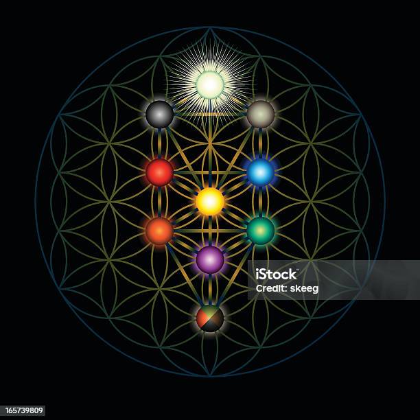 Kabbalah Tree Of Life Stock Illustration - Download Image Now - Alchemy, Black Color, Concepts