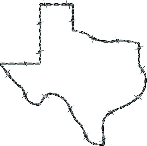 illustrations, cliparts, dessins animés et icônes de fil barbelé, au texas - barbed wire fence wire danger