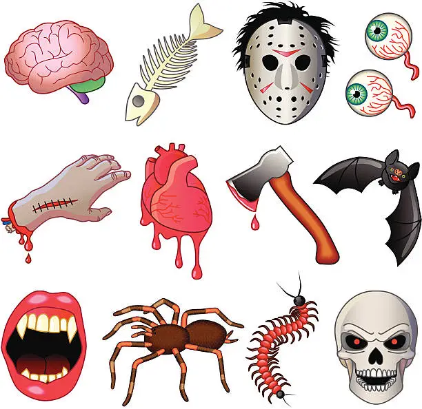 Vector illustration of horror icons