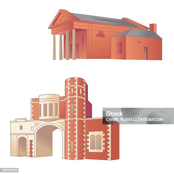 Edifici In Stile Vecchio - Immagini vettoriali stock e altre immagini di A forma di blocco - A forma di blocco, Albergo, Ambientazione esterna