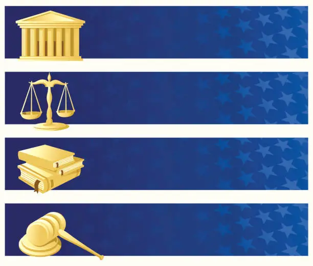 Vector illustration of Justice banner set