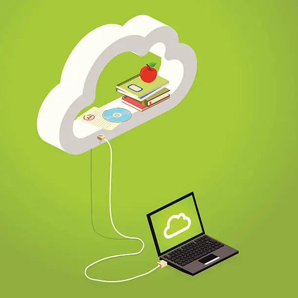 Vector illustration of e-Learning / Cloud computing