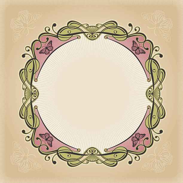 swirly frame - art nouveau classic backgrounds frame stock-grafiken, -clipart, -cartoons und -symbole