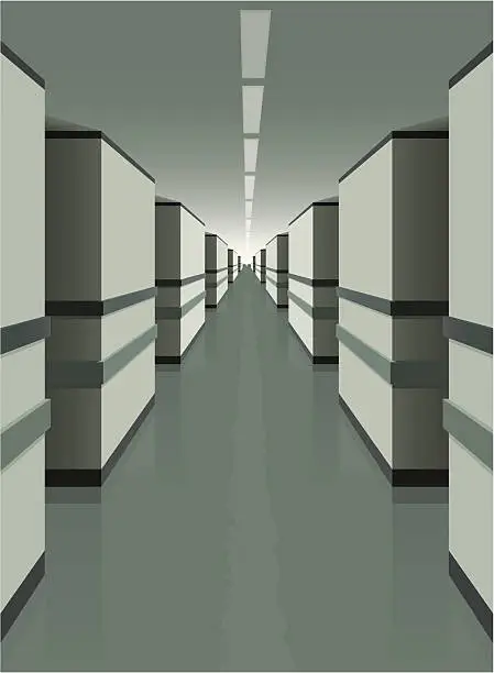Vector illustration of Grey corridor