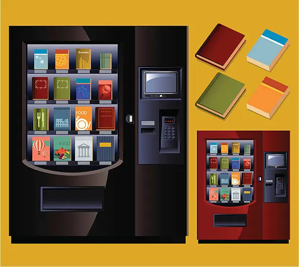 Vector illustration of Book Vending Machine