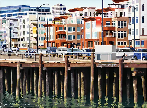 Vector illustration of Seattle Pier