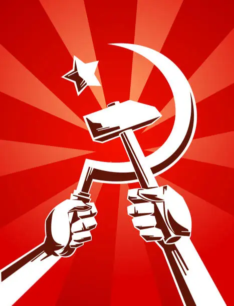 Vector illustration of Hammer and Sickle