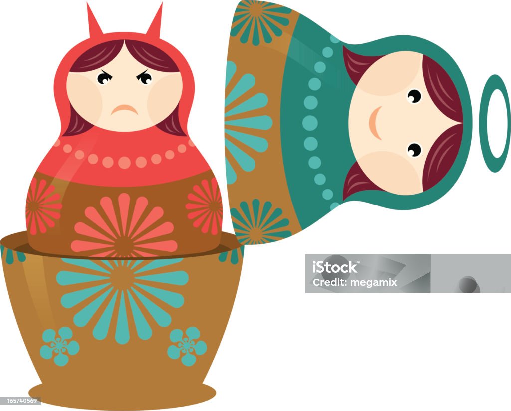 Хорошие и плохие matryoshka. - Векторная графика Матрёшка роялти-фри