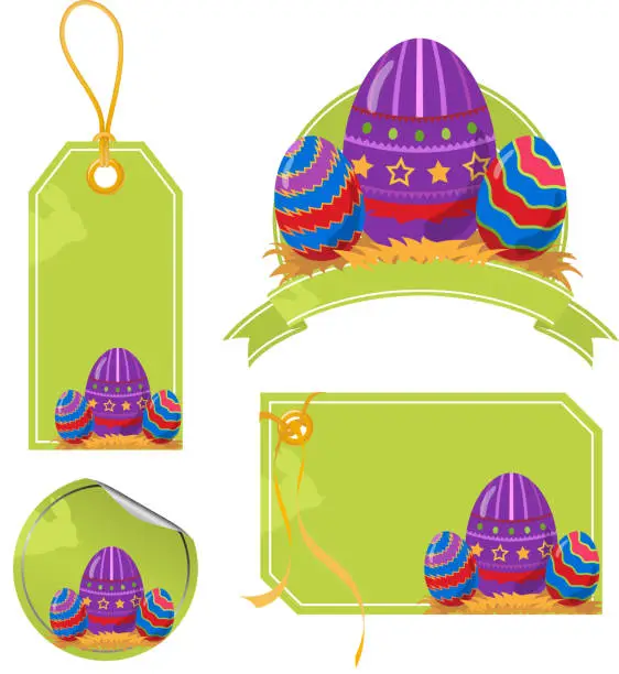 Vector illustration of Easter Egg Price Tags