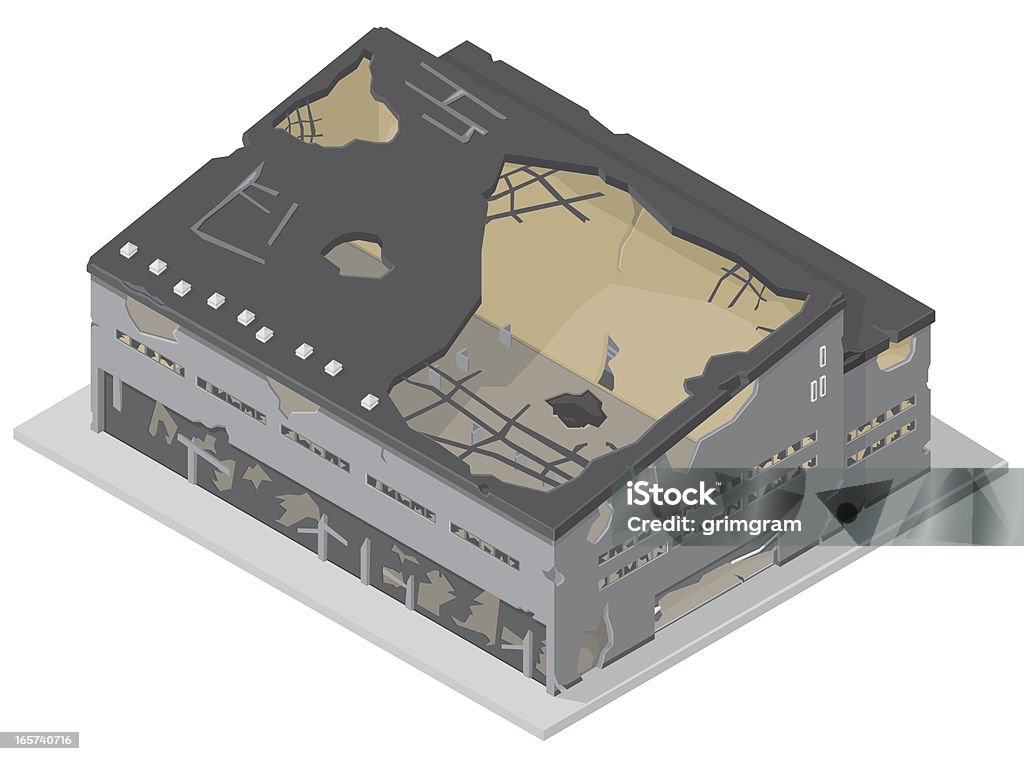 Isometric alten Fabrik - Lizenzfrei Heruntergekommen Vektorgrafik