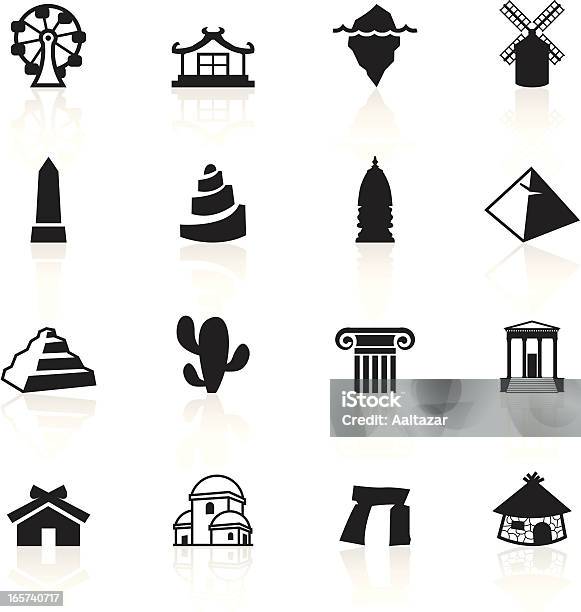 Ilustración de Negro Símbolos De Viajes y más Vectores Libres de Derechos de Obelisco - Obelisco, Ícono, Mesopotámico
