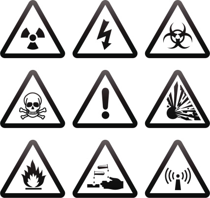 Collection of standard Warning Signs.
