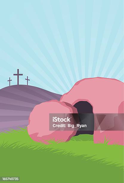 Easter Background Stock Illustration - Download Image Now - Jesus Christ, Tomb, Cross Shape