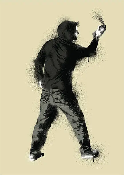 Vector illustration of Graffiti Stencil Urban Artist