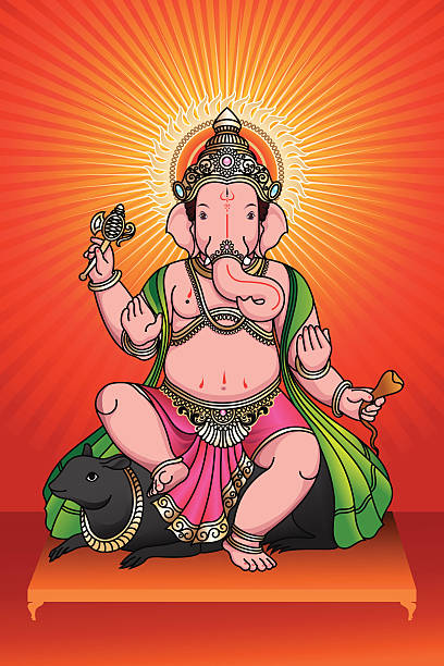 ilustraciones, imágenes clip art, dibujos animados e iconos de stock de lord ganesha - indian god