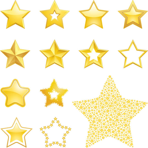 Star icons A set of star icons.Also includes large transparent PNG poinsettia stock illustrations