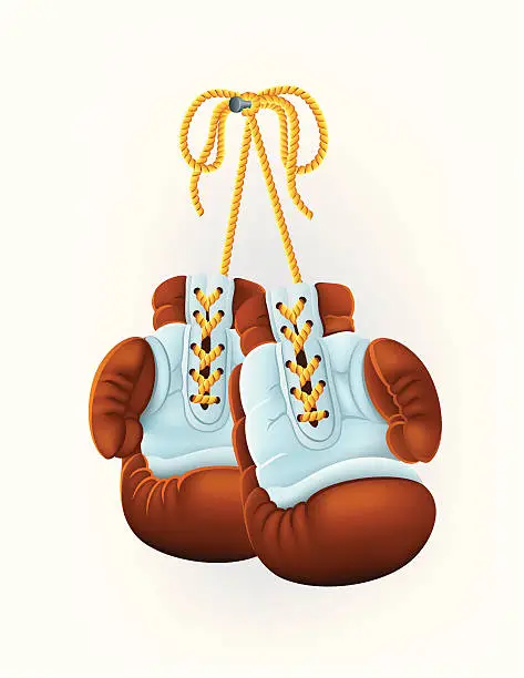 Vector illustration of Hanging Boxing Gloves