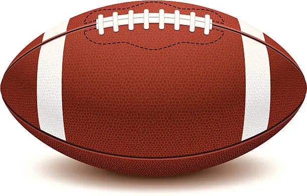 Vector illustration of Picture of American football ball on white background 