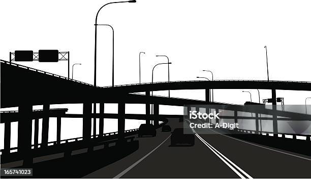 Overpassing 고속도로에 대한 스톡 벡터 아트 및 기타 이미지 - 고속도로, 다중차선 고속도로, 고가 도로-도로 교차로