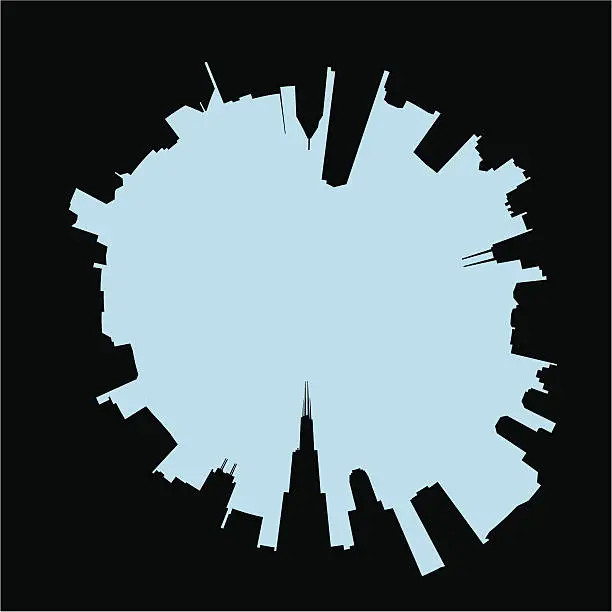 Vector illustration of Abstract Chicago Skyline