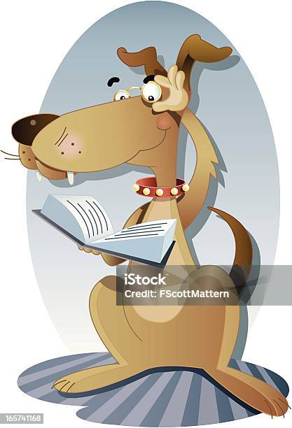 Ilustración de Smart Perro y más Vectores Libres de Derechos de Perro - Perro, Leer, Libro