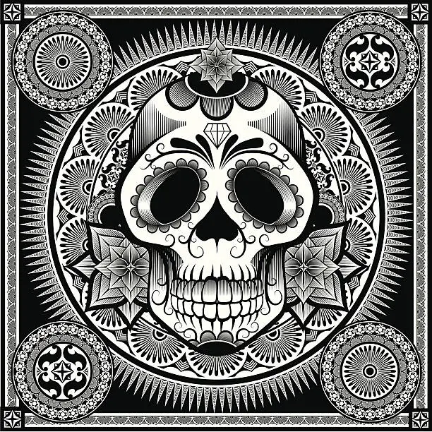 Vector illustration of Mexican Sugar Skull