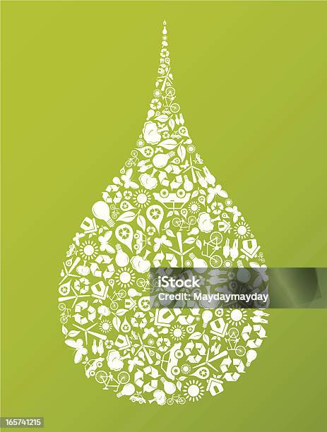 Eco Friendly Green Water Drop Stock Illustration - Download Image Now - Backgrounds, Drop, Water